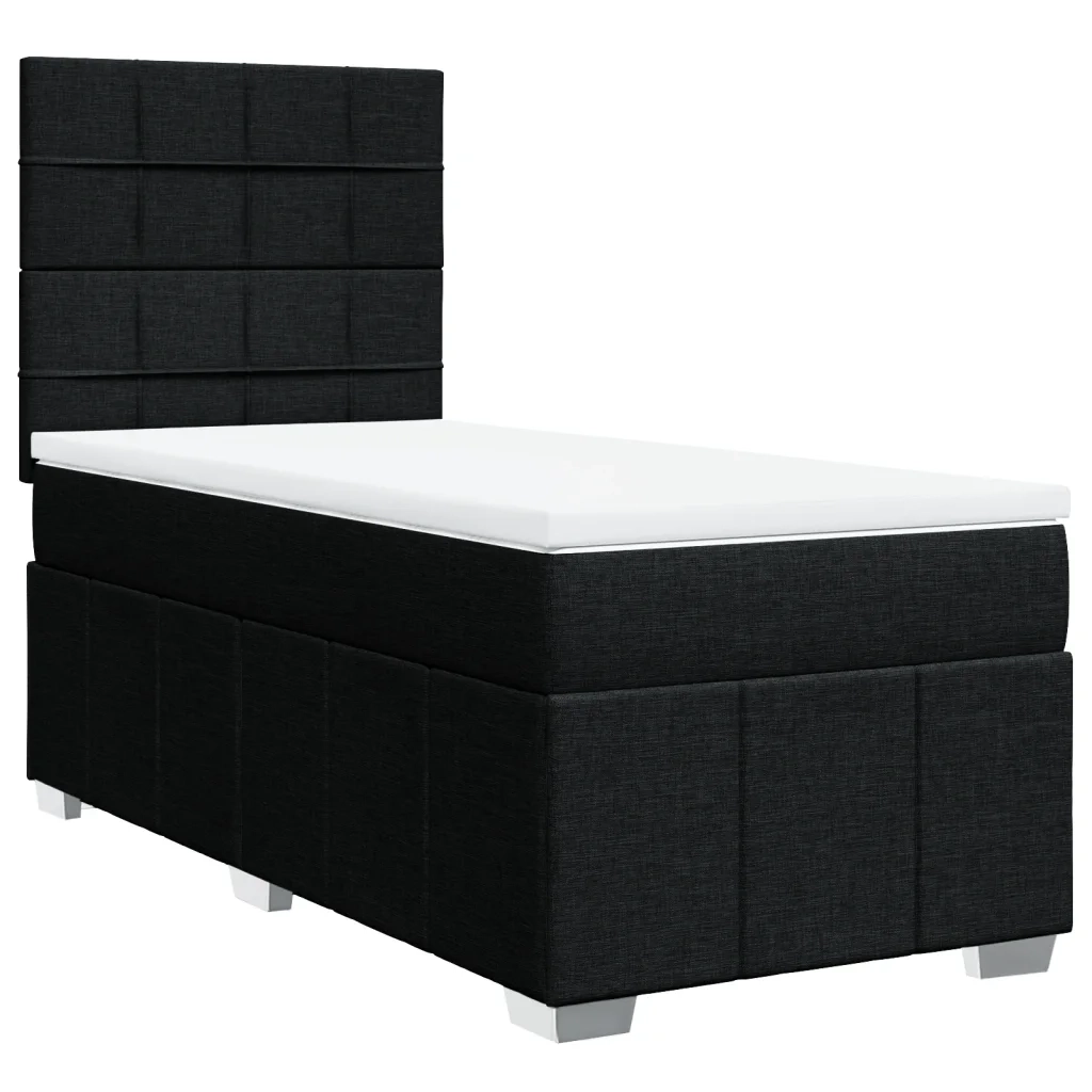 Giroletto a Molle con Materasso Nero 90x190 cm in Tessuto 3293825