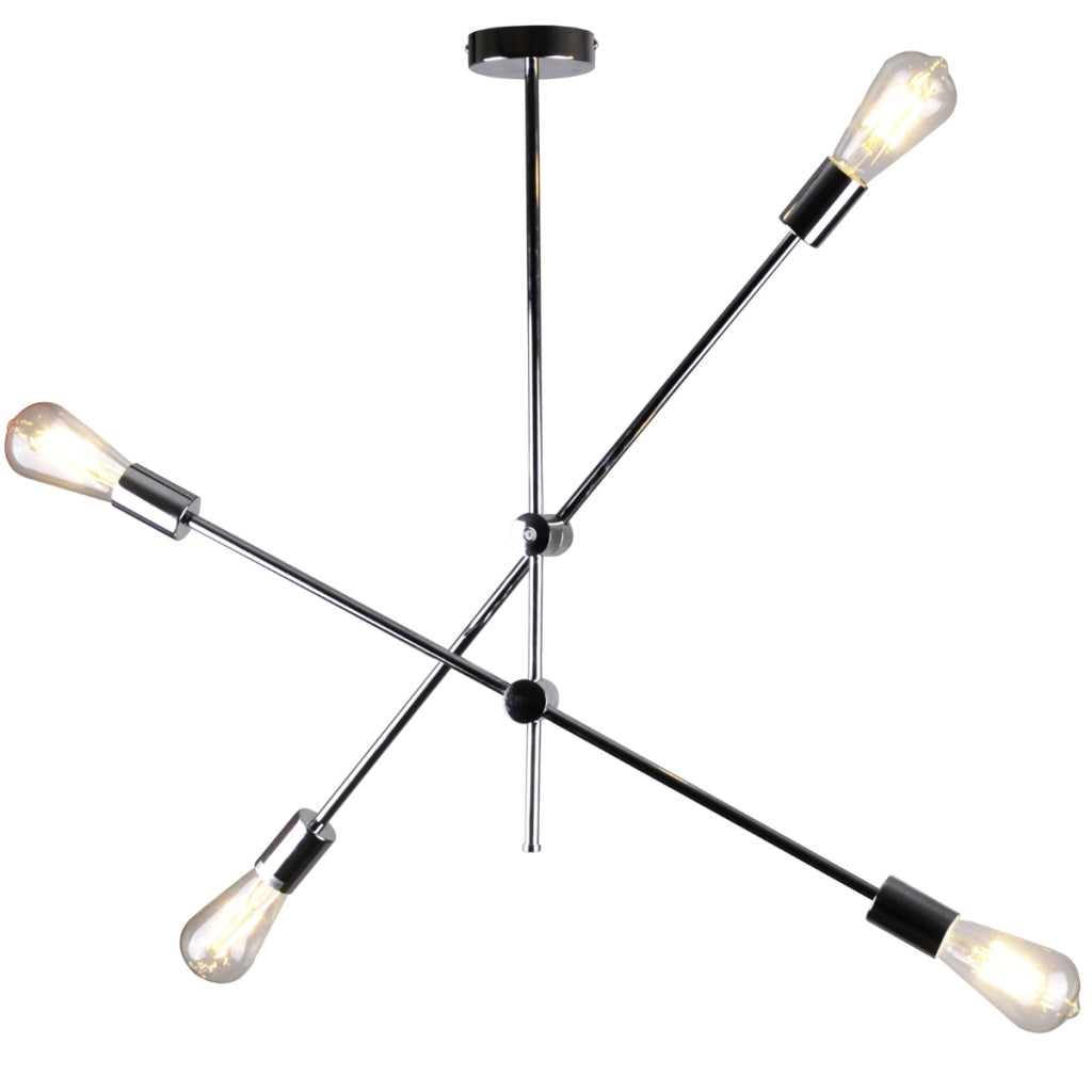 Lampada a sospensione MORA cromata 4xE27 Ø75cm Polux