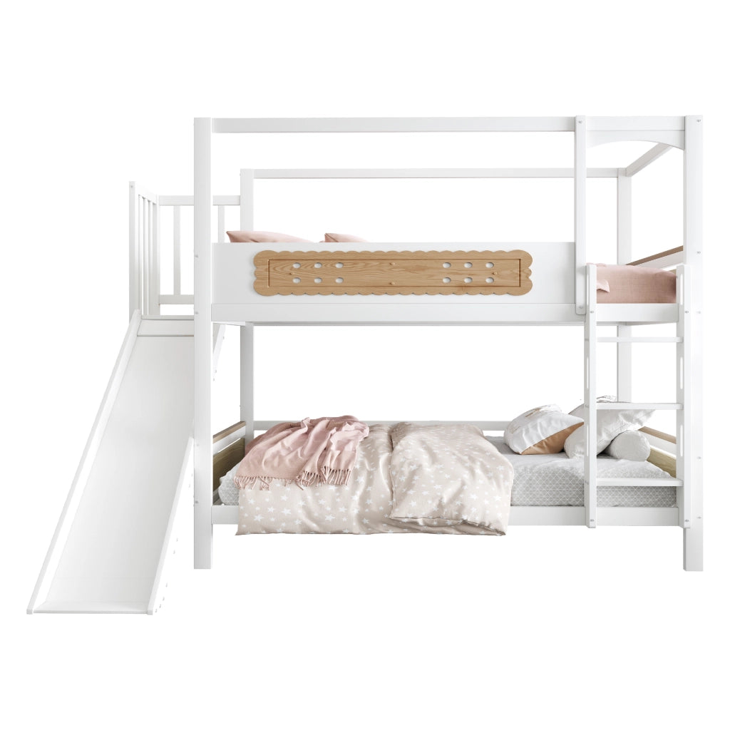 Letto a castello funzione scivolo legno 90x200 cm