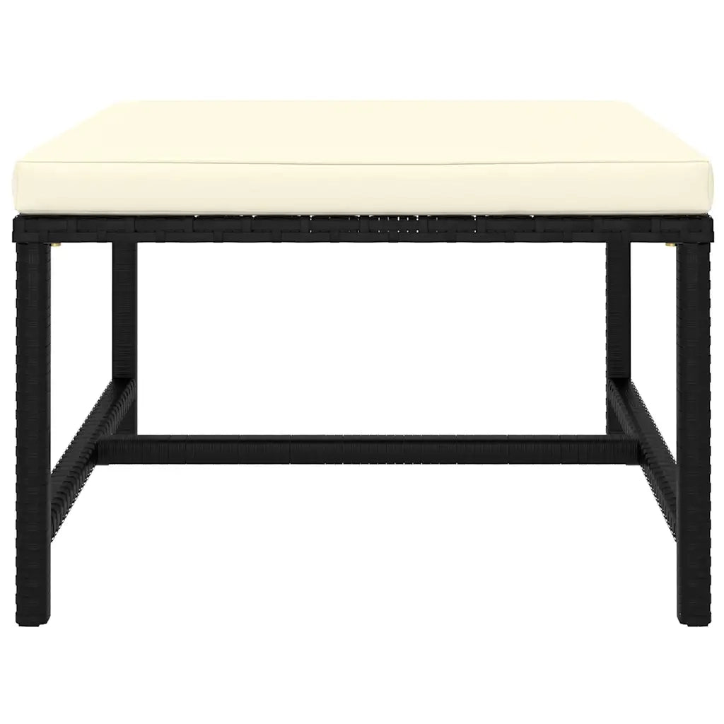 Set Divani da Giardino 7 pz | Set Salotto da Giardino con Cuscini in Polyrattan Nero