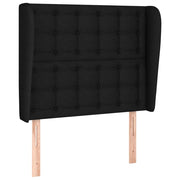 Testiera | Testata ad Orecchio Nera 83x23x118/128 cm in Tessuto