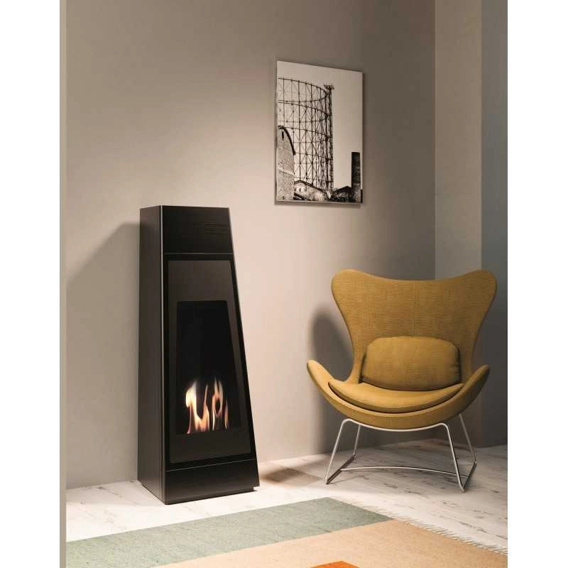 Biocamino pavimento Tokyo Nero 3 kW – vetro frontale, capacity 2 L, struttura alta 123 cm – Tecno Air System