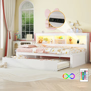 Divano letto daybed - Xylo - 90x200 cm LED USB contenitore bianco