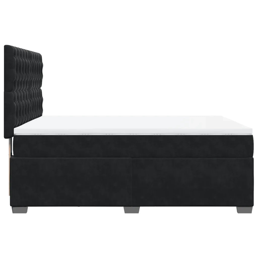 Giroletto a Molle con Materasso Nero 140x200 cm in Velluto 3290938