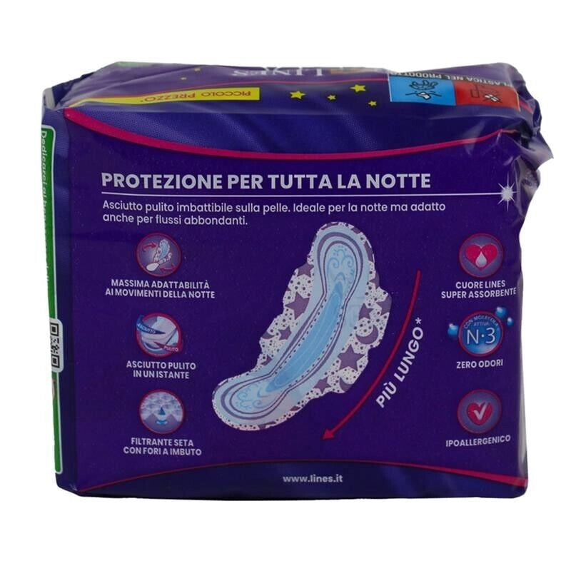 LINES ASSORBENTI LINES SETA ULTRA 8 PZ NEW NOTTE CON ALI