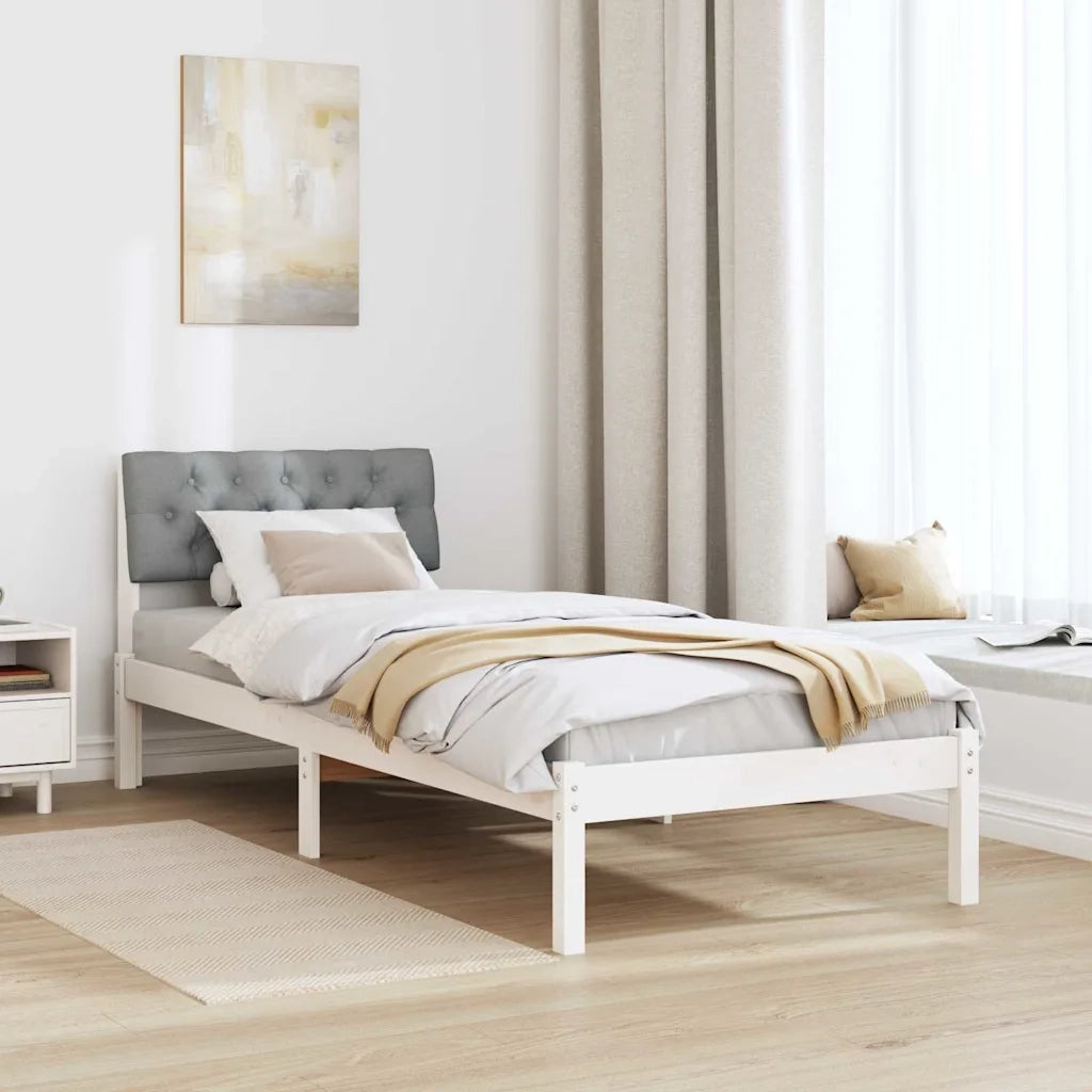 Struttura del Letto Bianco e grigio chiaro 75 x 190 cm