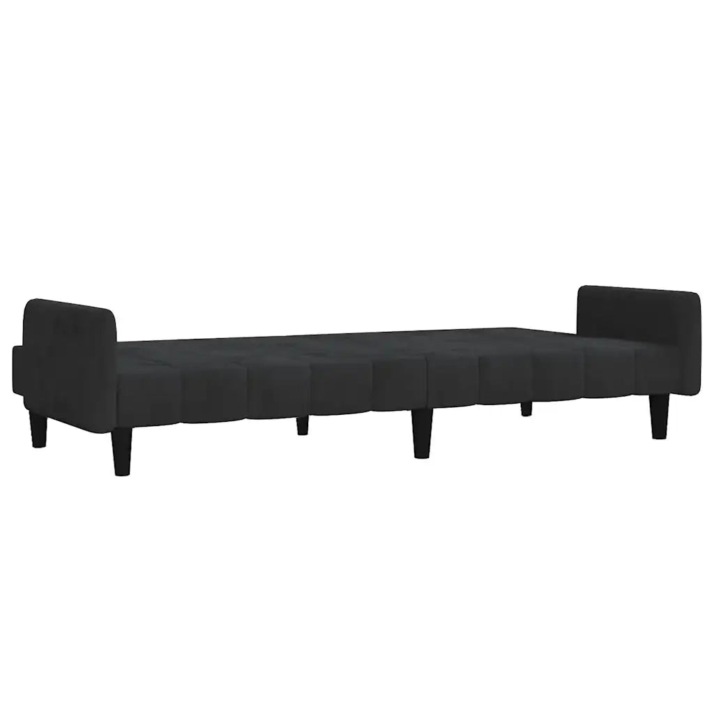 Divano letto | Sof¨¤ letto | Letto singolo a 2 Posti Nero in Velluto
