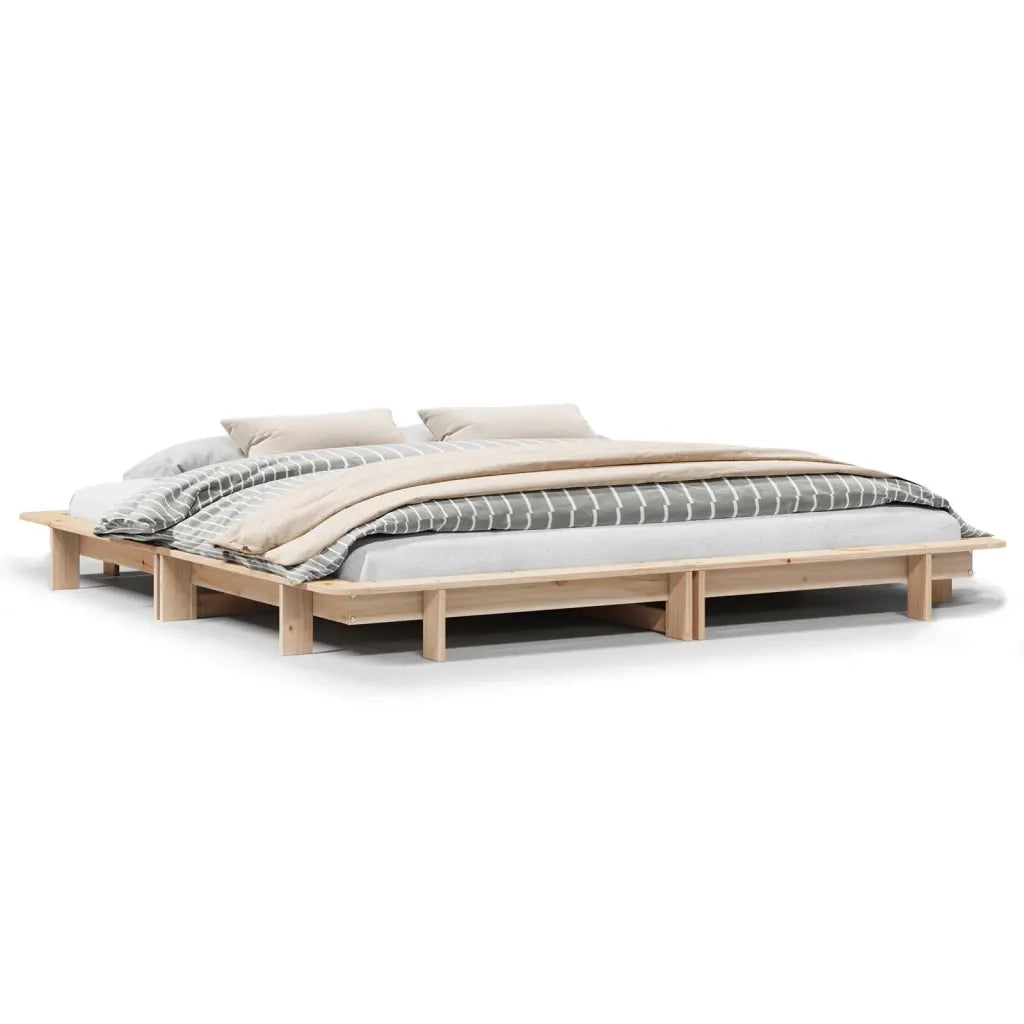 Letto senza Materasso-Struttura Letto 180x200 cm in Legno Massello di Pino 381139