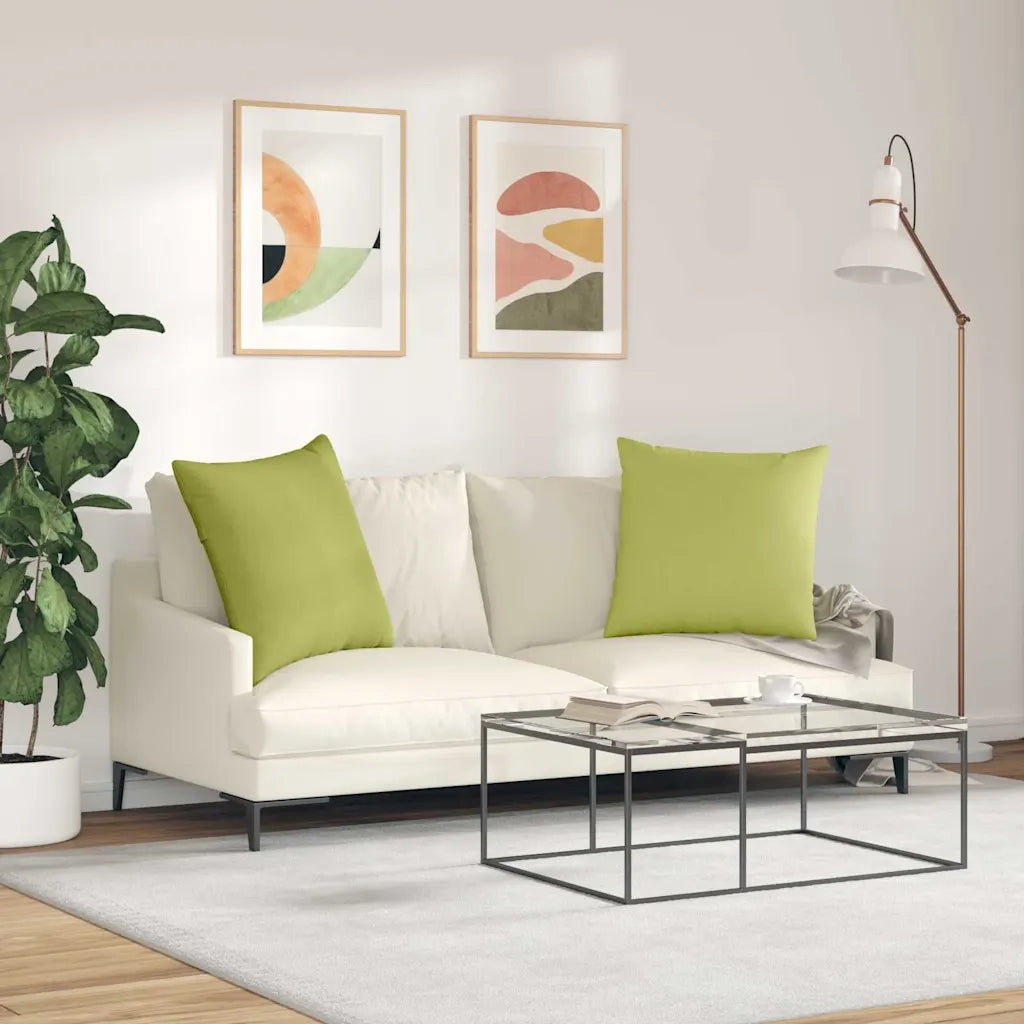 Cuscini da Divano 2 pcs Verde chiaro 60 x 60 cm Tessuto 42014007