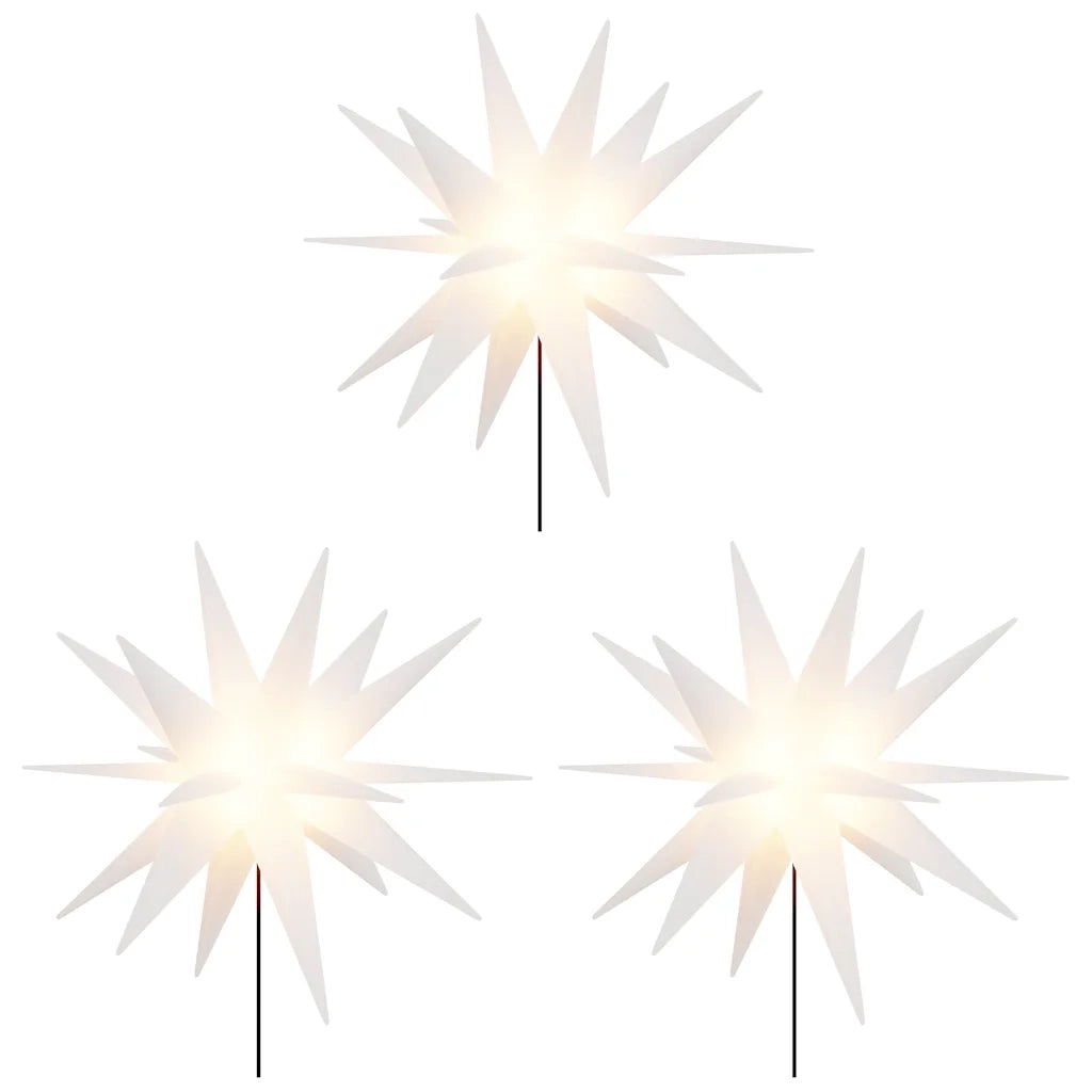 Luci di Natale con Picchi e LED 3 pz-Luci decorative natalizie Pieghevoli Bianche 57 cm