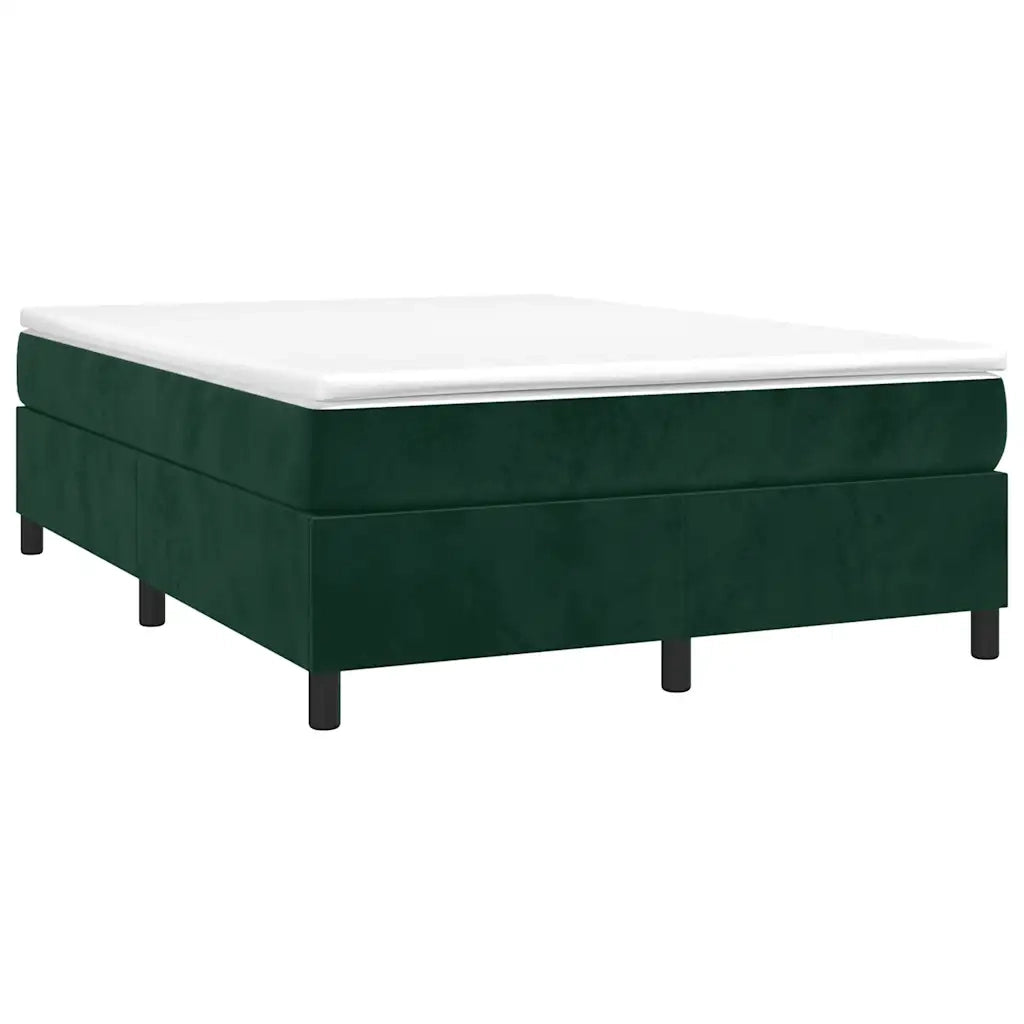 Struttura Letto a Rete a Molle Verde Scuro 140x200 cm in Velluto 3121123