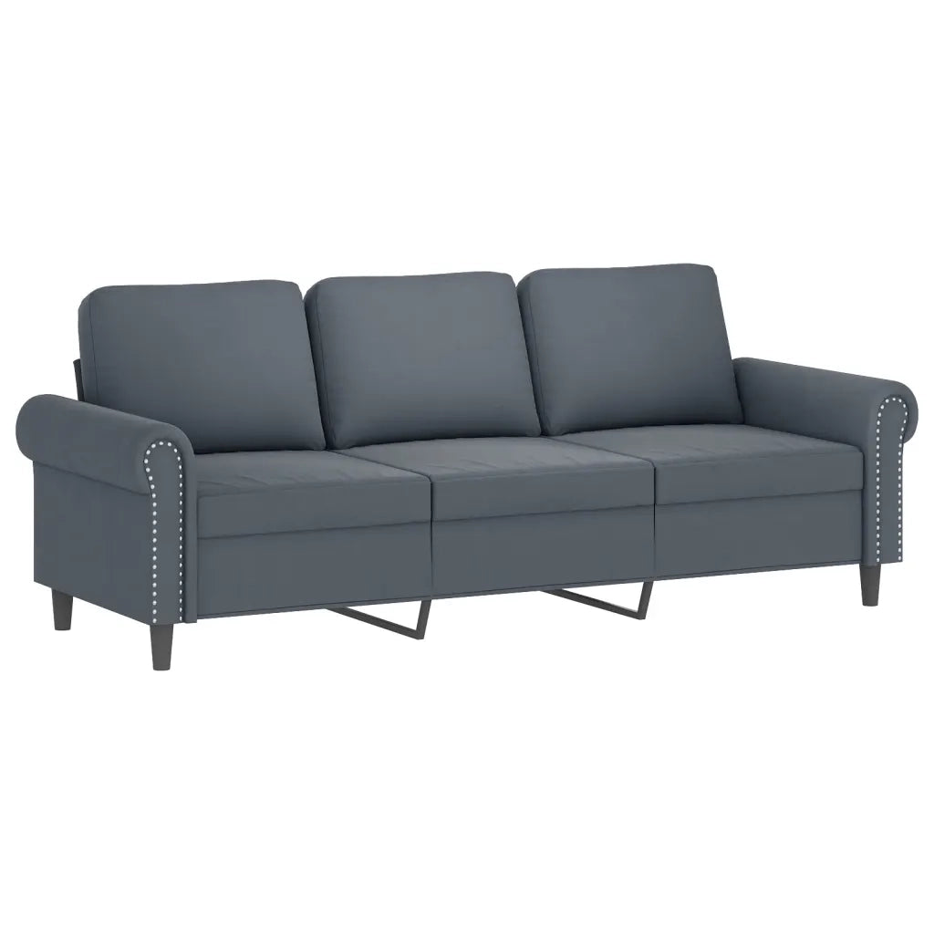 Set di Divani 4 pz con Cuscini Grigio Scuro in Velluto 3202201