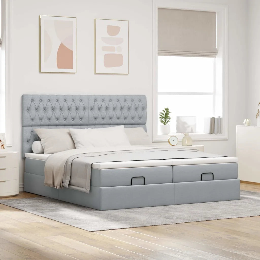 Struttura Letto Pouf con Materassi 160x200 cm in Tessuto 3314555