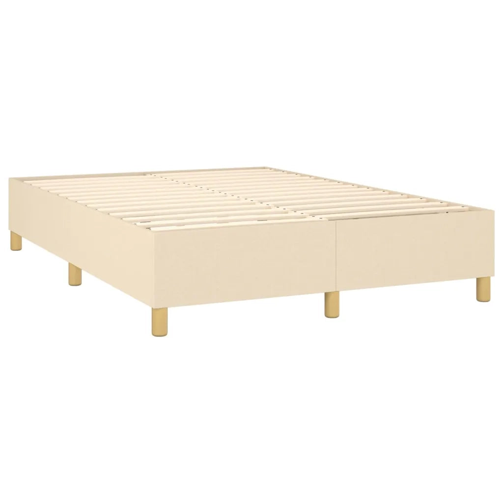 Letto a Molle con Materasso e LED Crema 140x200 cm in Tessuto 3135522
