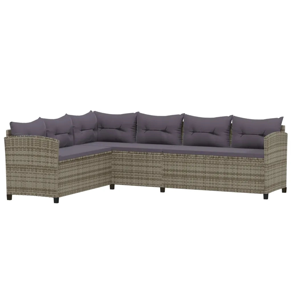 Set Divani da Giardino 3 pz con Cuscini in Polyrattan Grigio 3098168