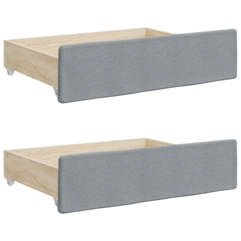 Divano Letto Estraibile Cassetti Grigio Chiaro 100x190 Tessuto 3196657