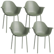 Set Sedie da Giardino 4 Pezzi ¨C Minimal ¨C Verde Plastica Metallo