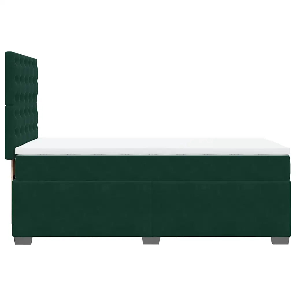 Giroletto a Molle con Materasso Verde Scuro 90x190 cm Velluto 3290801