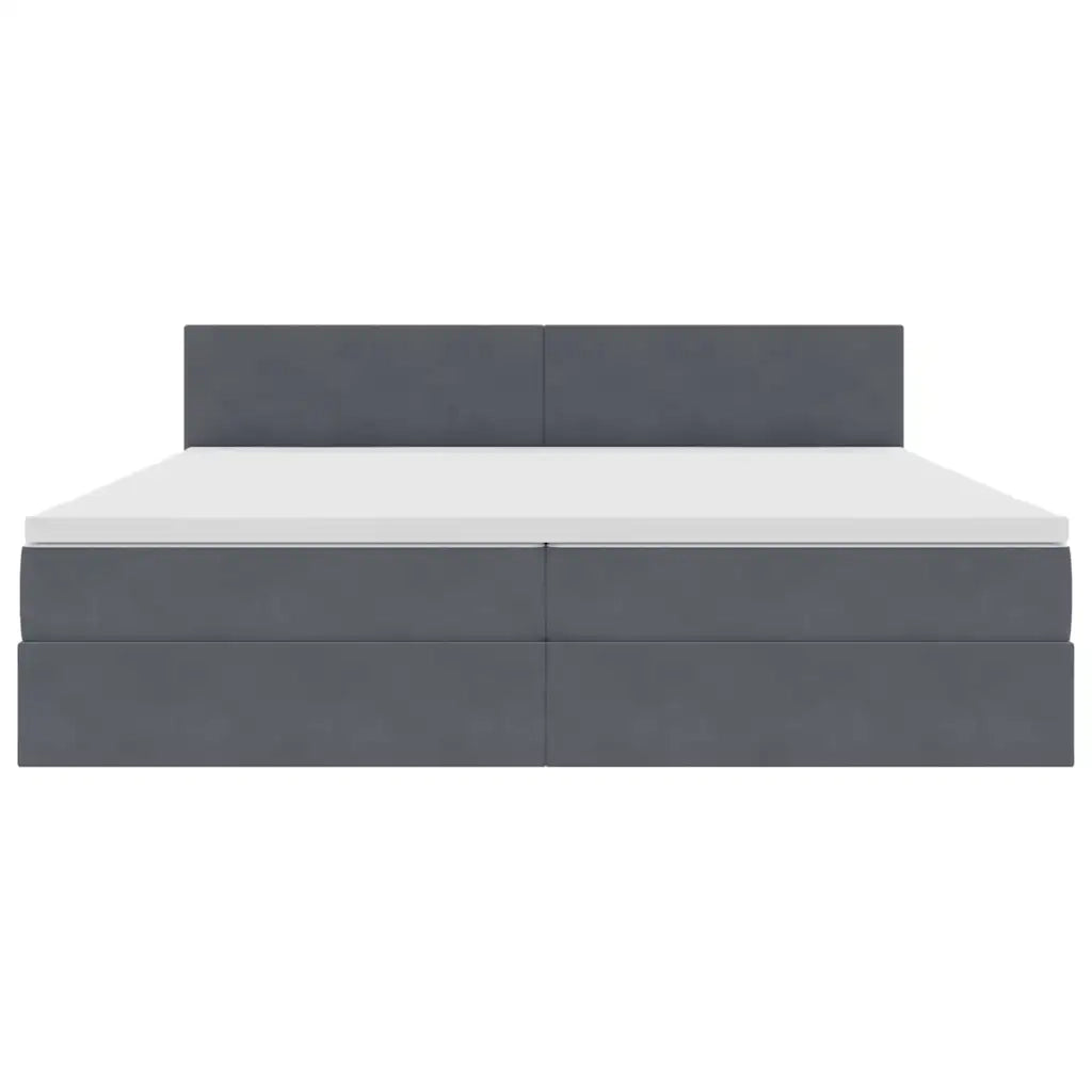 Letto con Contenitore Grigio scuro 200 x 200 cm Velluto