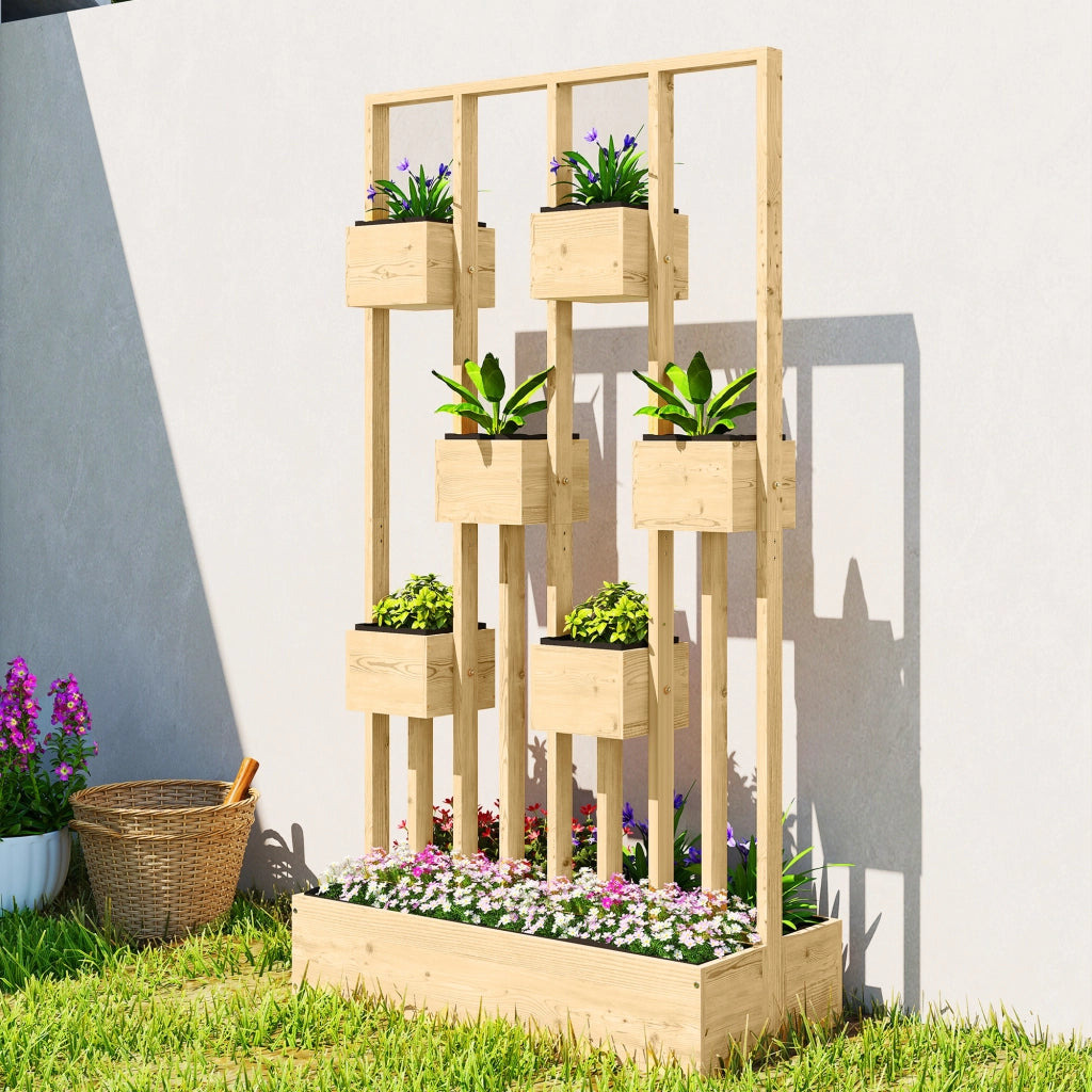 Hochbeet con graticcio e cesti ¨C Minimal ¨C 90x45x170 cm