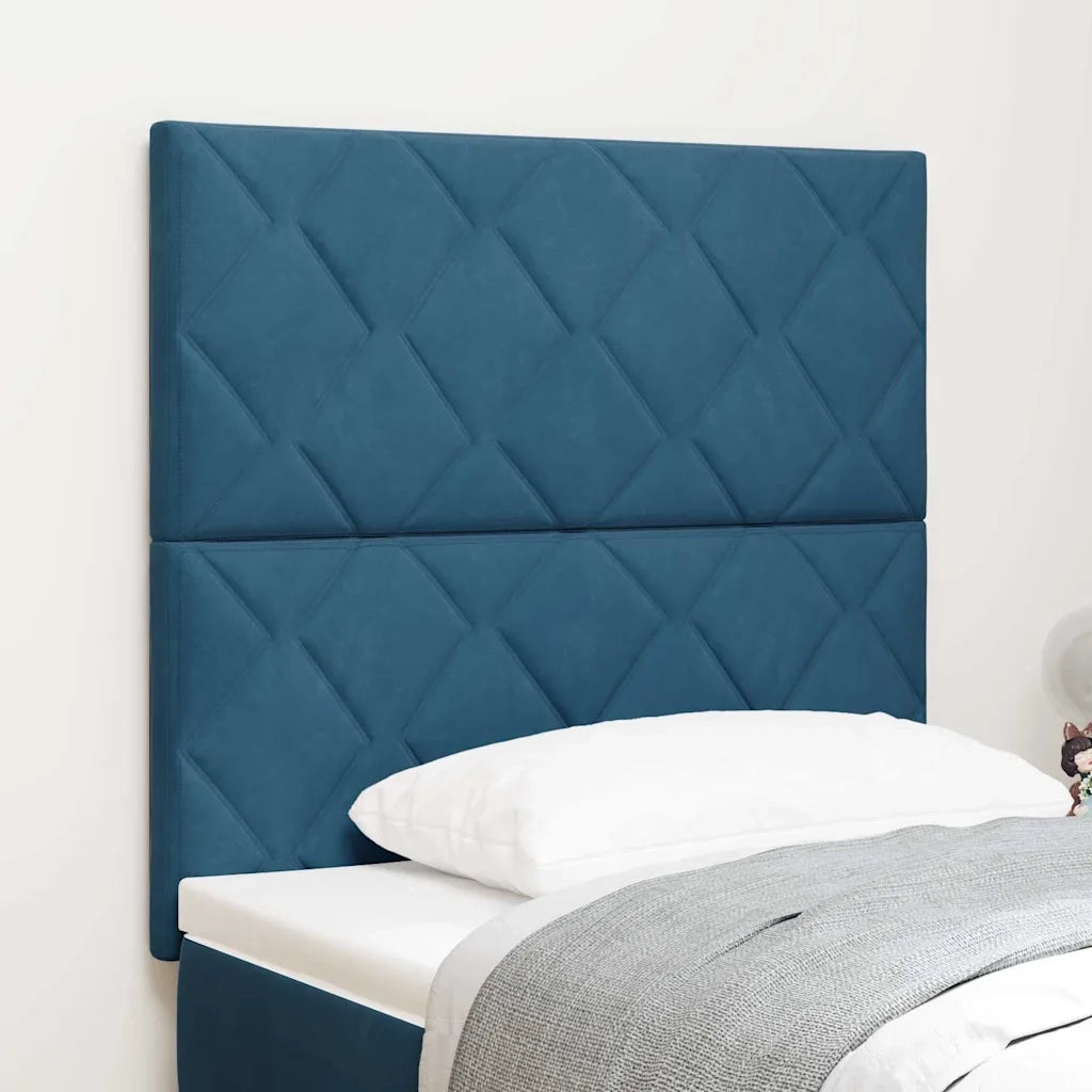Testiera | Testata LED Blu Scuro 100 cm Velluto