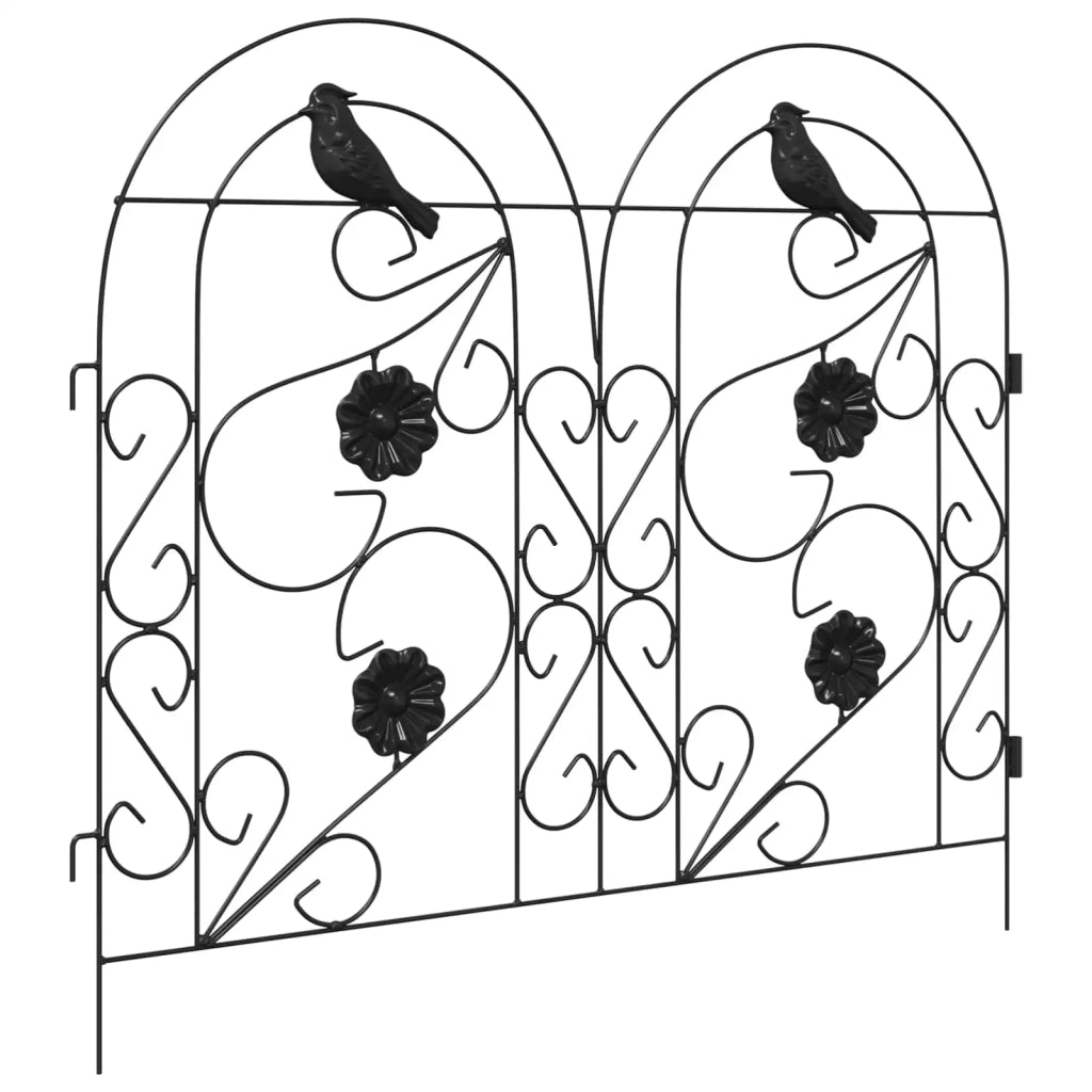 Recinzione per Giardino 5 pcs Nero Acciaio 42021370