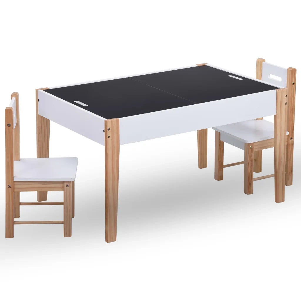 Set Sedie e Tavolo Lavagna per Bambini 3 pz Nero e Bianco 286189