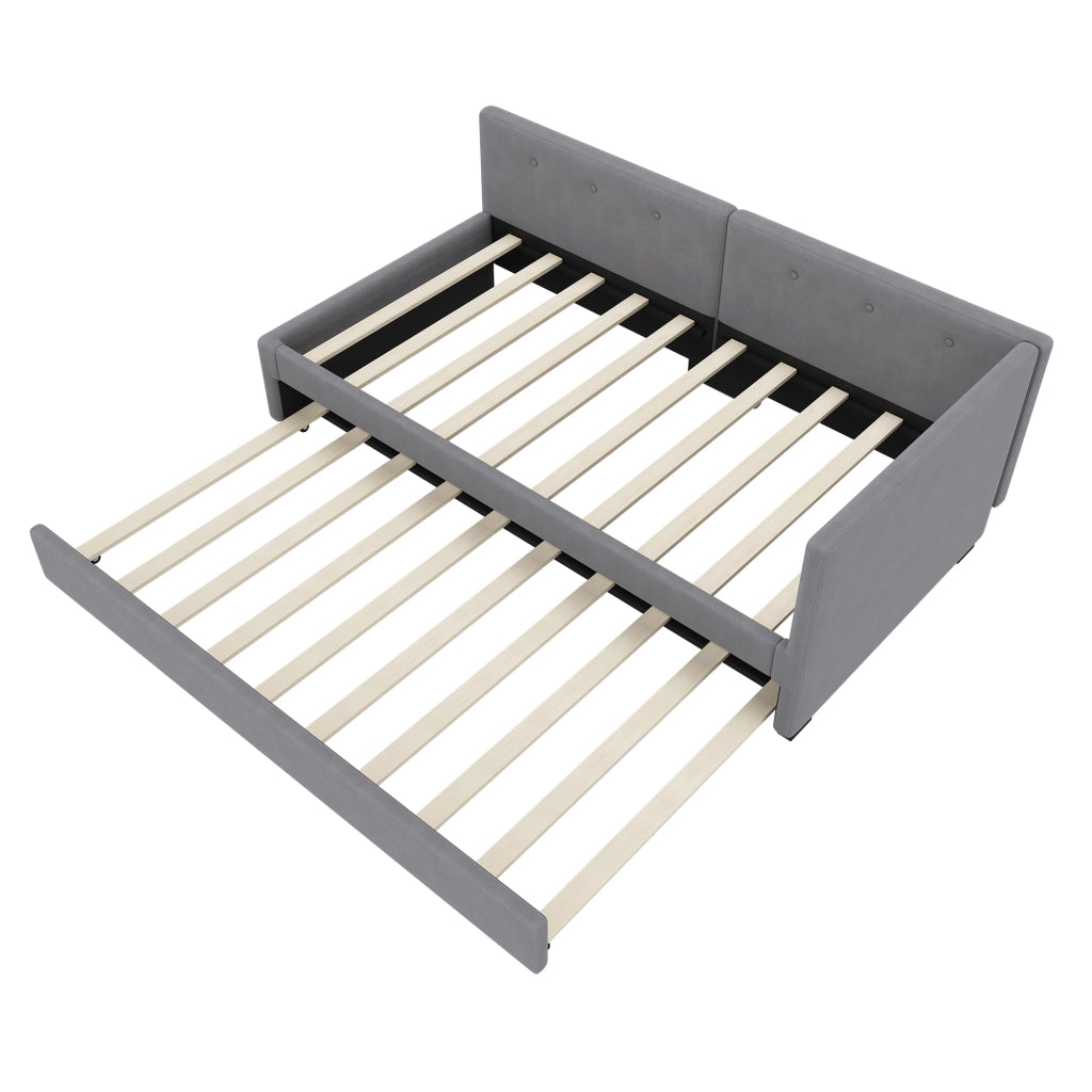 Letto singolo con roll-out in velluto 90x200 cm