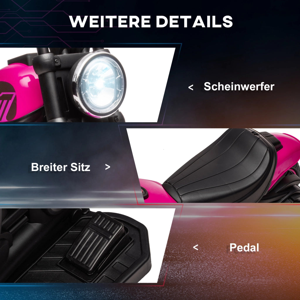 Motocicletta Elettrica per Bambini con Rotelle ¨C Minimal ¨C Rosa