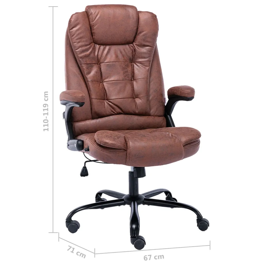 Sedia da Ufficio Marrone Chiaro in Scamosciato 20576