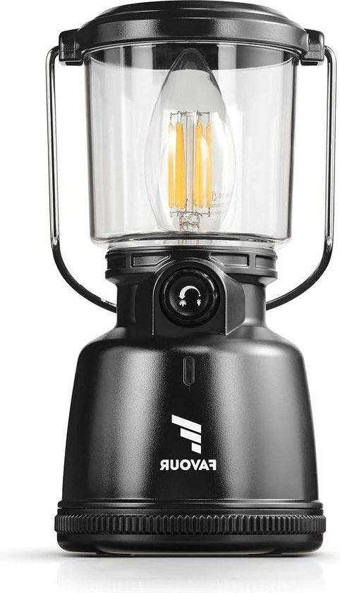 Lanterna LED portatile per campeggio 320 lumen IP64 impermeabile nero