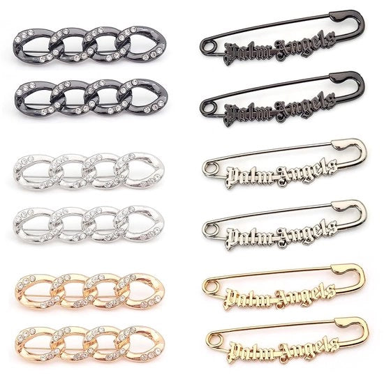 Broekklem a 12 elementi, chiavetta per cintura con spillo, 2 stili, broekklem in acciaio inox, 3 colori, per la cintura, decorazione, regalo
