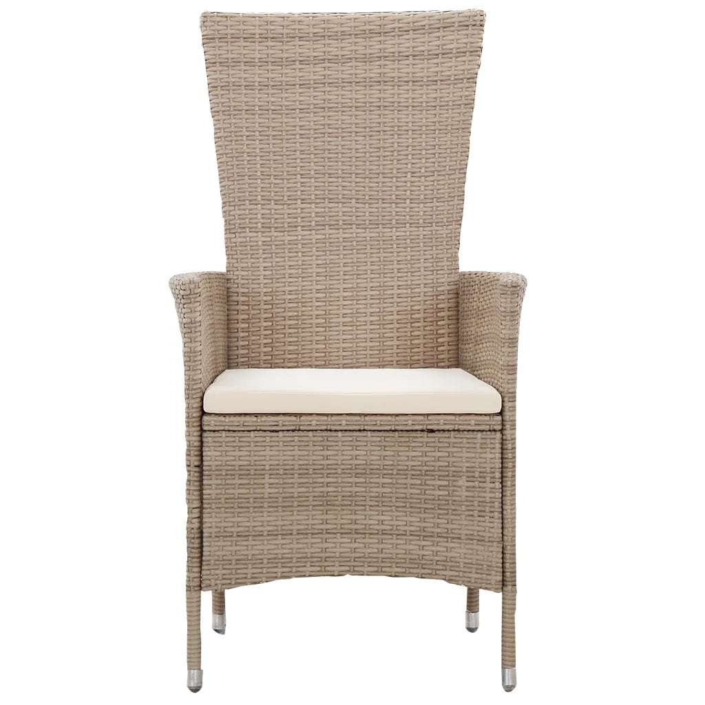 Set da Pranzo da Giardino 7 pz con Cuscini Beige 3099441