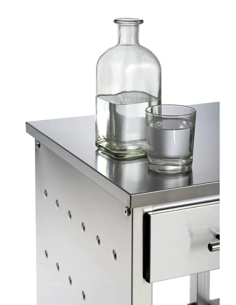 Carrello da cucina grande, molto elegante e con grande capacità, MALMÖ INOX