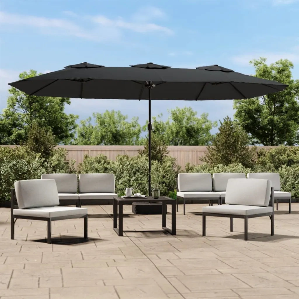 Ombrellone a Doppia Testa Antracite 449x265 cm 362947
