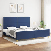 Giroletto senza Materasso Blu 200x200 cm in Tessuto