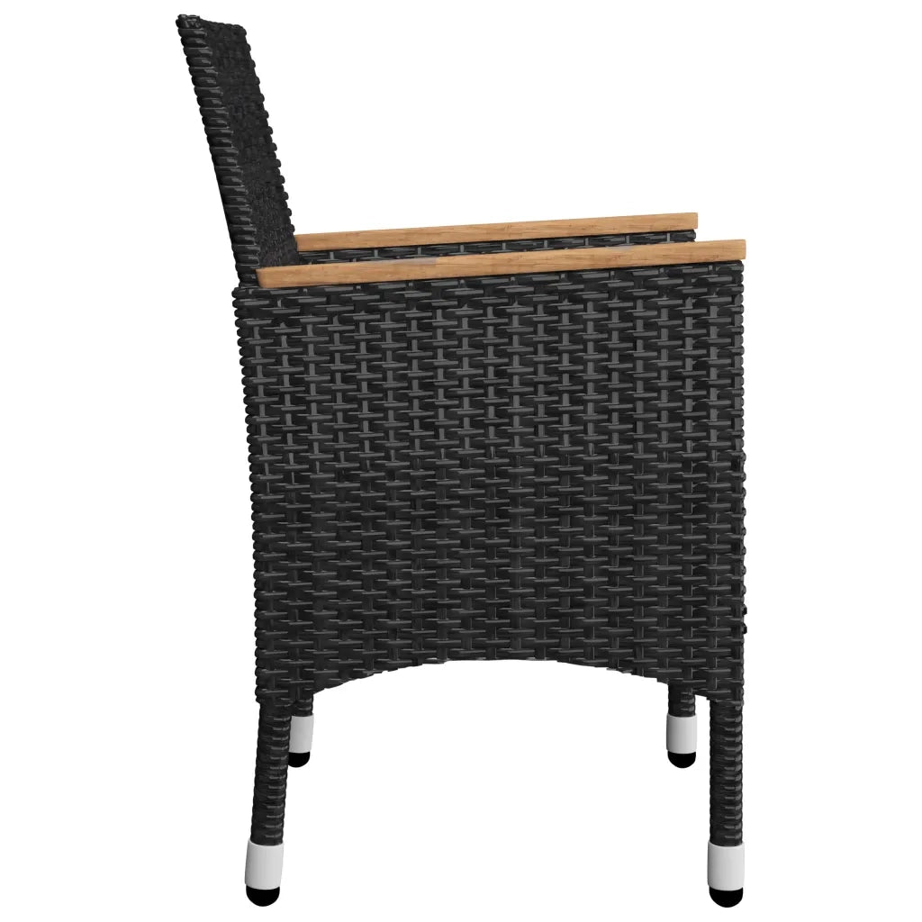 Set Mobili da Pranzo per Giardino 7 pz Nero 3067781