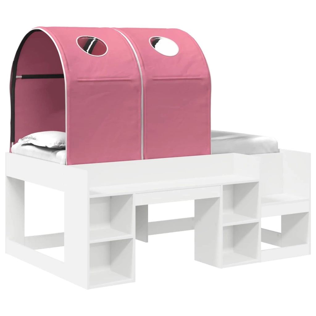 Letto con Tunnel 3 pz Bianco e Rosa Legno ingegnerizzato 3423500