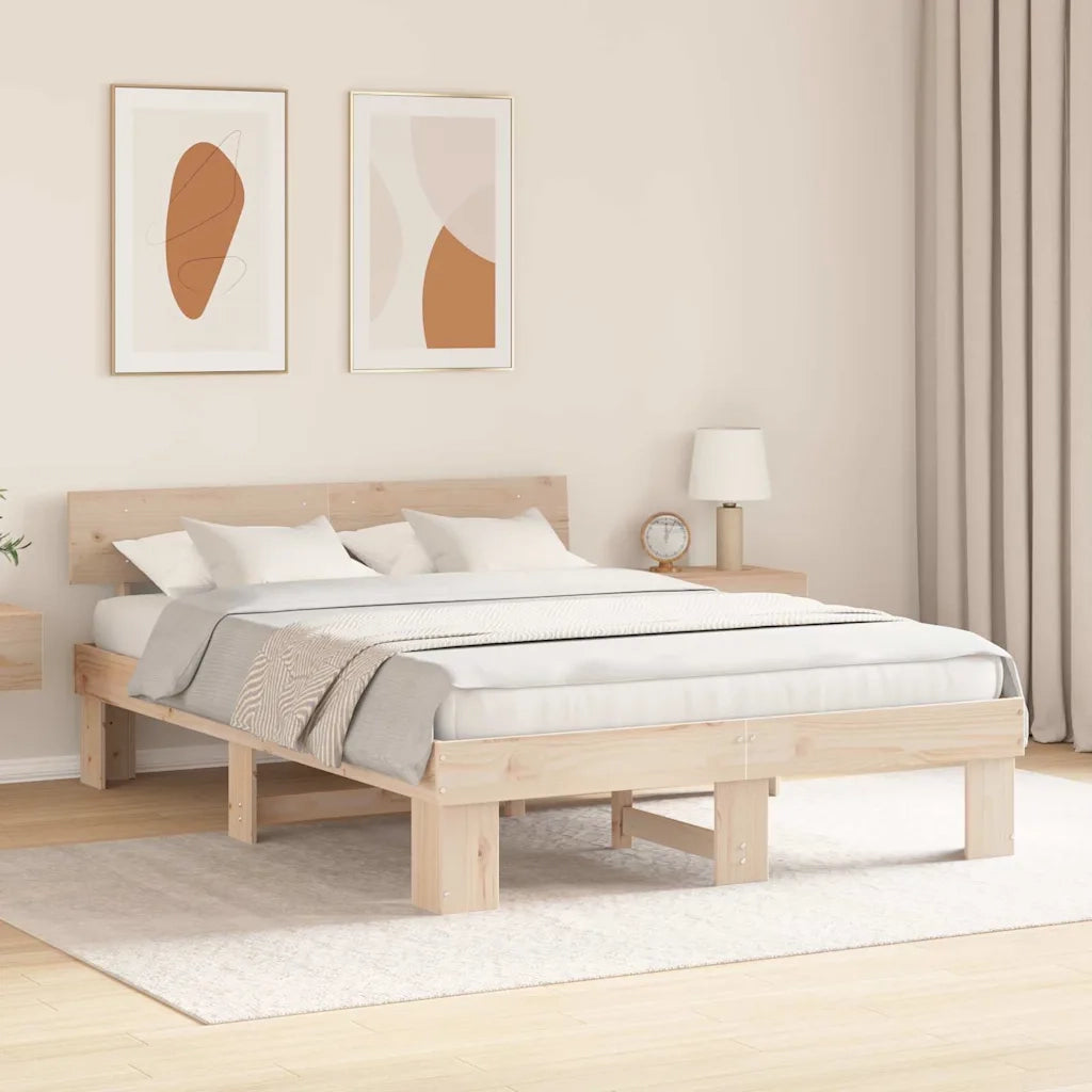 Letto matrimoniale | Letto per adulti | Struttura del letto Naturale 160 x 200 cm Pino massello
