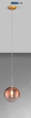 SOSPENSIONE OTTONE SAT. 1 LUCE VETRO RAME 1184OS-S1-RA