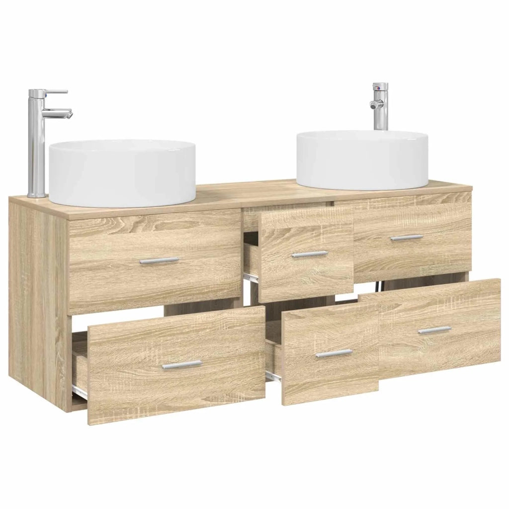 Set di mobili per il bagno 3 pz Rovere Sonoma 3405957