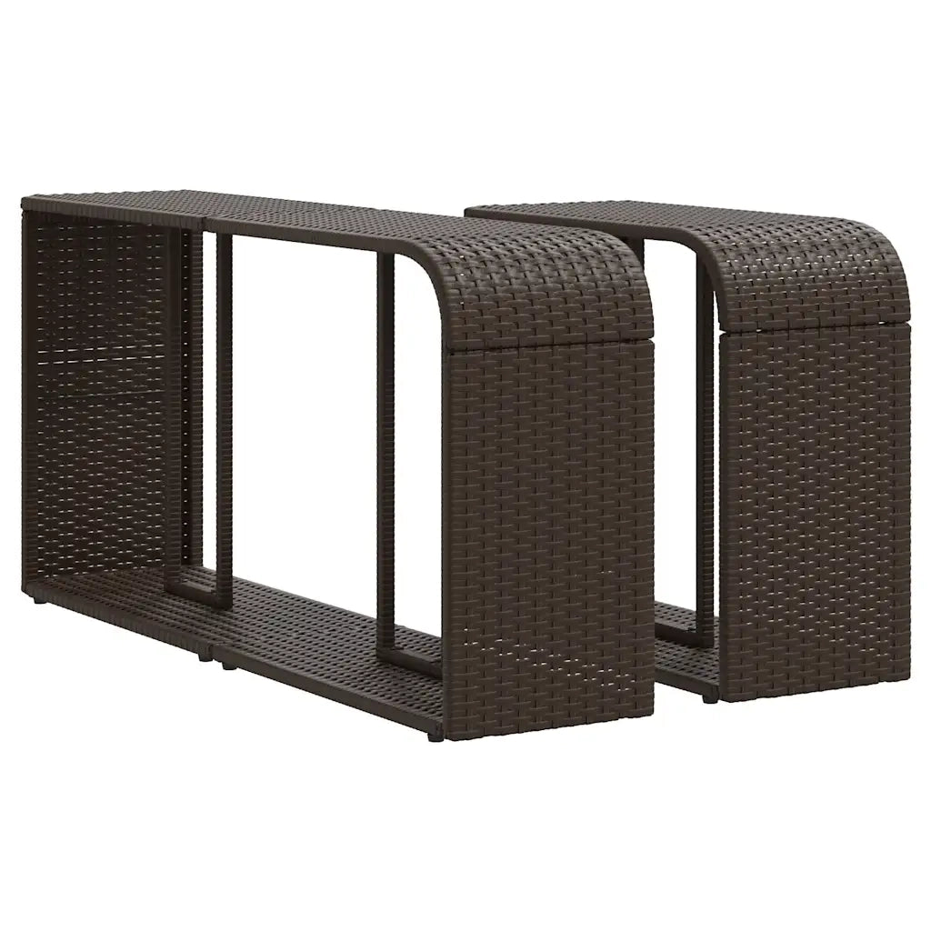 Set Divani da Giardino 10pz con Cuscini in Polyrattan Marrone 3326068