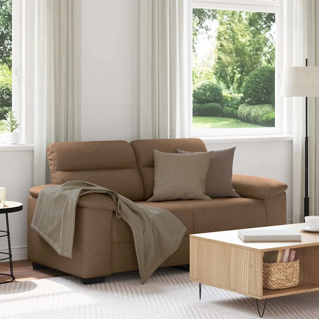 Divano a 2 Posti Marrone 160x81x84 cm in Tessuto 4105301