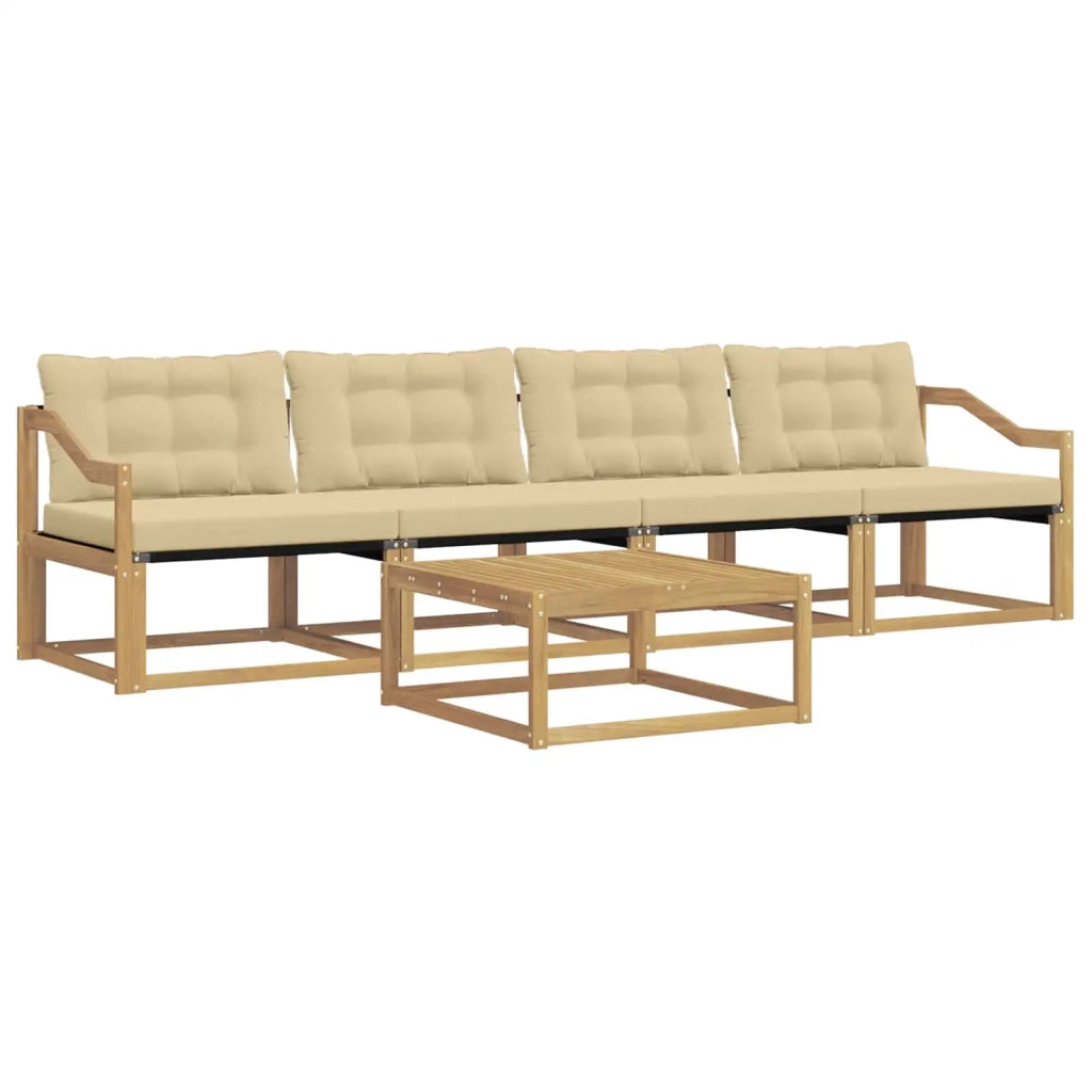 Set di divani da esterno 5 pz Bianco e Beige 3388407