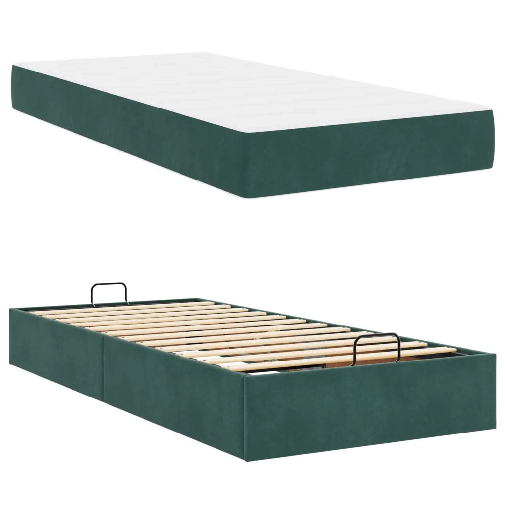 Struttura letto con materasso 2 pcs-Giroletto Verde Velluto