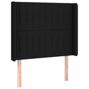 Testiera | Testata ad Orecchio Nera 103x16x118/128 cm in Tessuto