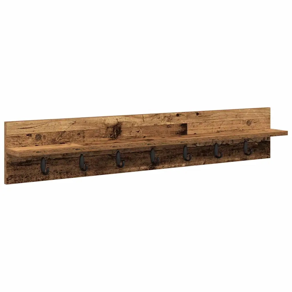 Appendiabiti a muro Legno vecchio 100 x 10.5 x 18 cm 874409
