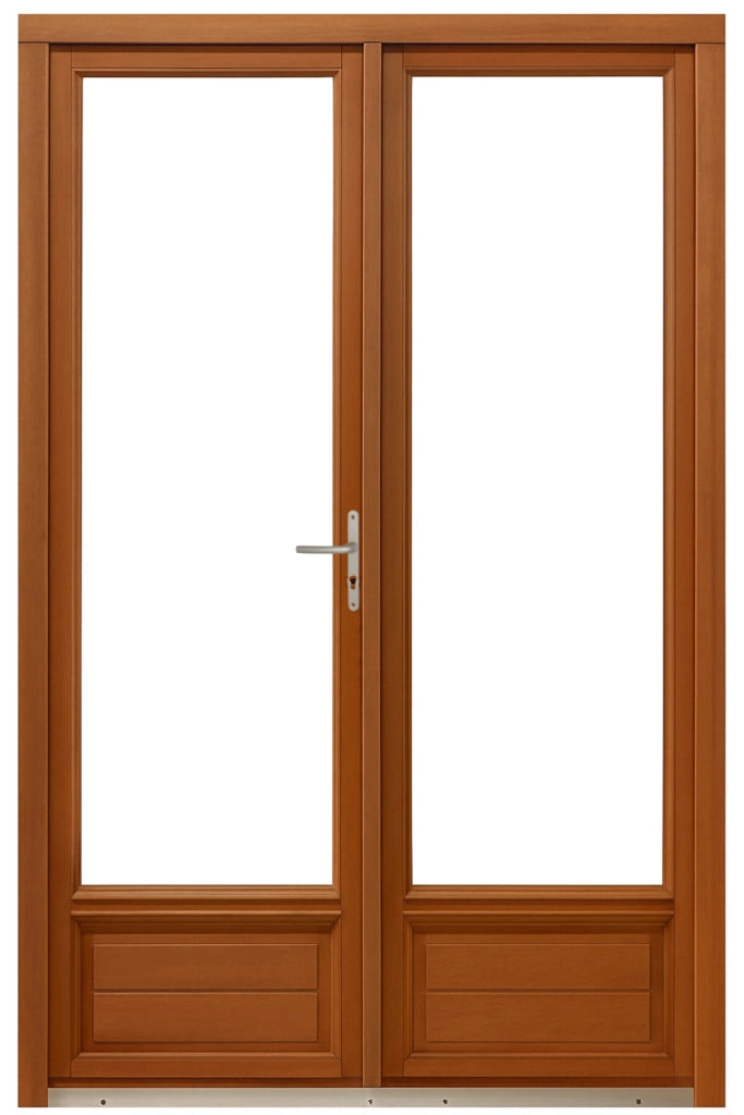 Porta-finestra a 2 pannelli in legno Altezza 215 X Larghezza 100 (dimensioni della tabella) senza maniglia