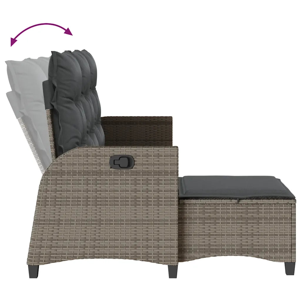 Set Divani da Giardino 3 pz con Cuscini a L Grigio Polyrattan 3328640