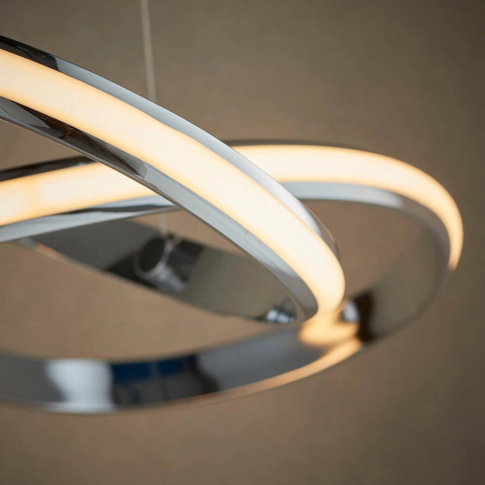Lampada sospensione loop LED cromata 40,5W Endon ARIA